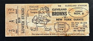1960 Cleveland Browns New York Giants NFL Game Ticket Stub November 6 Gifford TD - Picture 1 of 2
