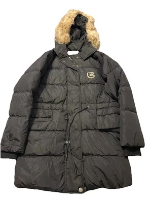 Abrigo chaqueta acolchada de plumón negro COACH para mujer talla 4 con capucha cordero ribete de piel de oveja Foto 1 de 4