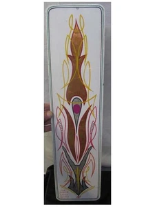 RARE Lyle Fisk Pinstripe Painting on Porcelain Panel Kustom Signed Von Dutch - Picture 1 of 9