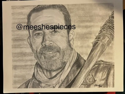 Negan The Walking Dead Original Hand-Drawn Artist Sketch K. Denton Fandemic 2022 - Image 1 of 3