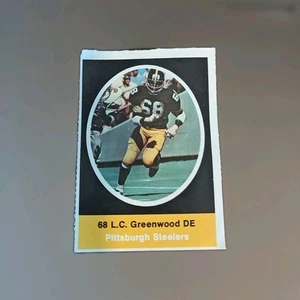 Estampillas de jugadores de acción Sunoco NFL 1972 Pittsburgh Steelers LC Greenwood DE de colección - Imagen 1 de 2