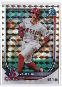 Zach Neto/499 REFRACTOR GEOMÉTRICO 2025 Bowman cromo #55 ángeles - Imagen 1 de 7