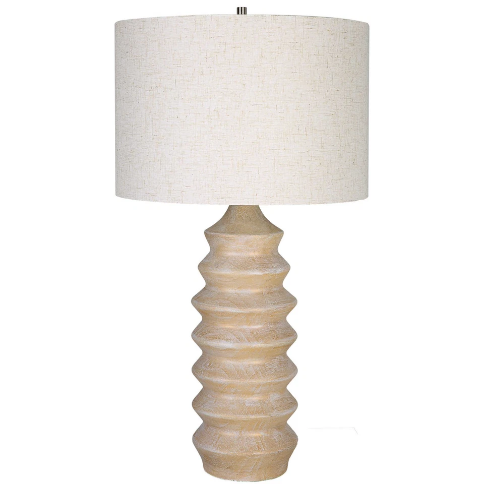 Uttermost 30195-1 Uplift Table Lamp Bleached Wood and Nickel