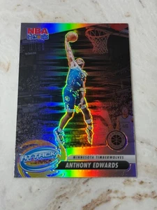 ANTHONY EDWARDS - 2023-24 PANINI NBA HOOPS PREMIUM ATTACK THE RACK SILVER PRIZM - Picture 1 of 2