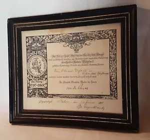 Reservistika; Kaiser Wilhelm I., Urkunde zur Erinnerungsmedaille, 1898, Baden, - Bild 1 von 5