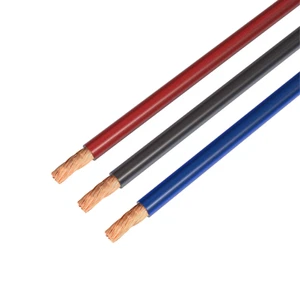 Batteriekabel / Stromkabel 25 Fuß 8 AWG CCA Audiokabel durchsichtig blau rot schwarz - Bild 1 von 10
