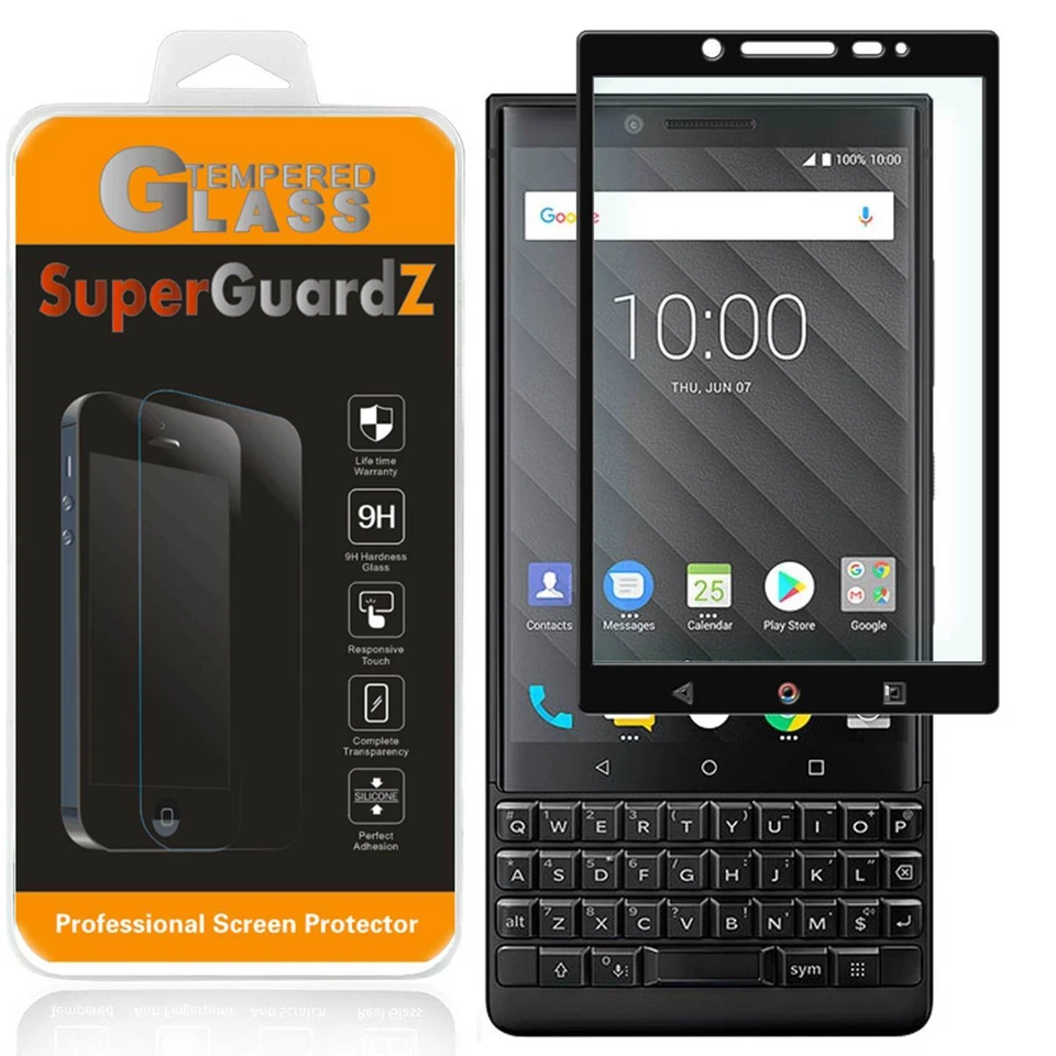 2-PACK SuperGuardZ FULL COVER Tempered Glass Screen Protector - BlackBerry KEY2 - Image 1 of 4