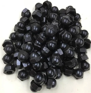 (10) 8-32 Gorra Tuercas Hexagonales Óxido Negro Perno Hielo Cubierta Suave Redondeada #8/32 - Imagen 1 de 3