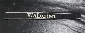 WWII German Army cuff title WAFFEN Wallonien Reproduction re-enacting acting - Picture 1 of 2