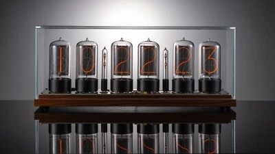 Nixie tube clock ZIN70 (z568m) tubes included assembled application setup Wood - Image 1 of 4