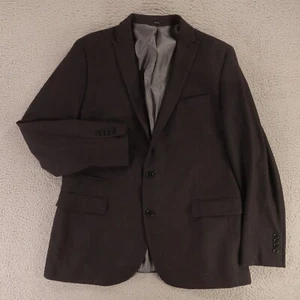 J Ferrar Jacket XL Gray Black Polyester Hopsack Slim Ticket Pocket Blazer 46R - Picture 1 of 16