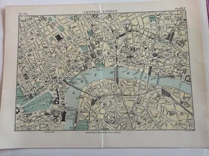 1890 map of Central London from Encyclopaedia Britannica. - Picture 1 of 2