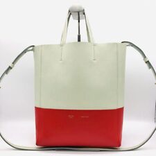 Authentic celine tote shoulder bag Vertical Cabas leather from japan red