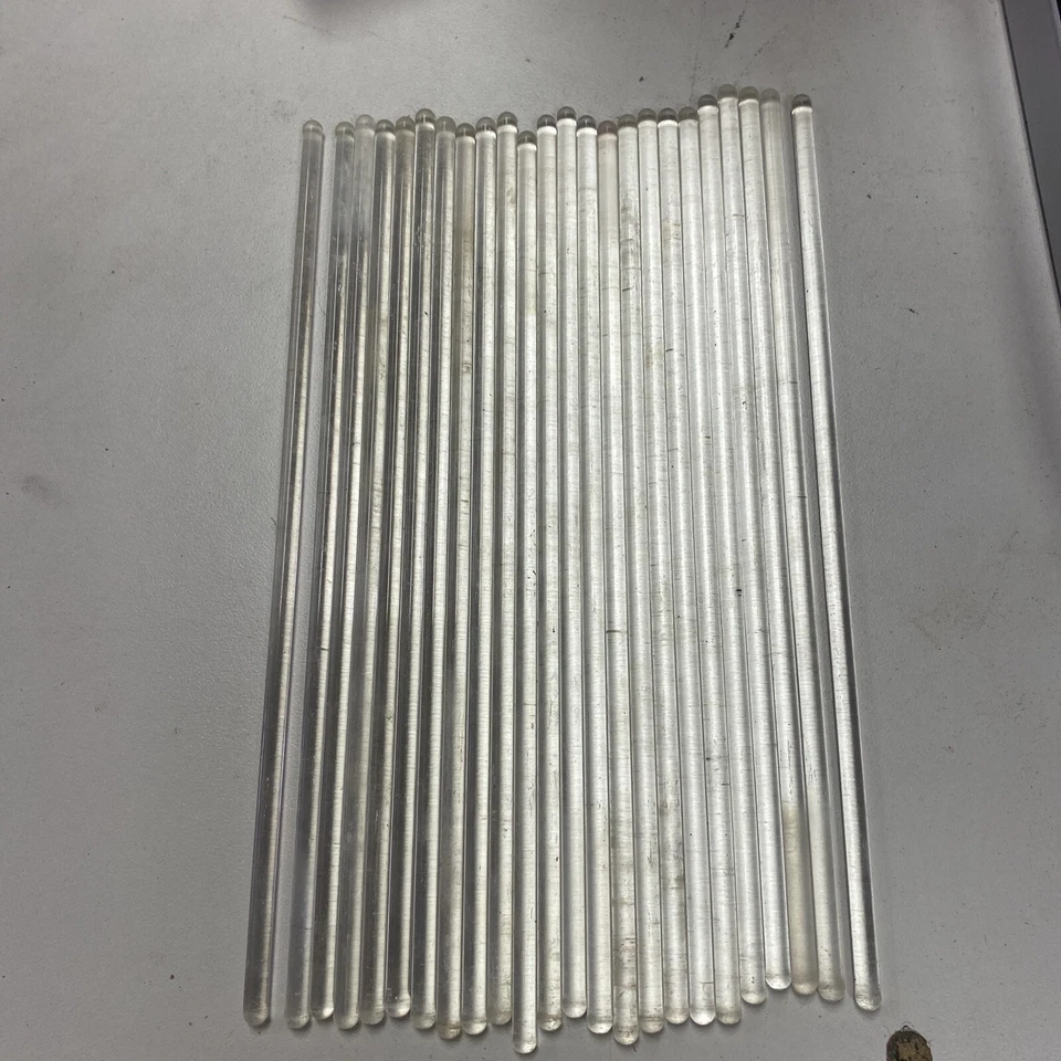 Paquete de 23 varillas agitadoras de vidrio de 8" de longitud para uso en educación científica, laboratorio y cocina Foto 1 de 1