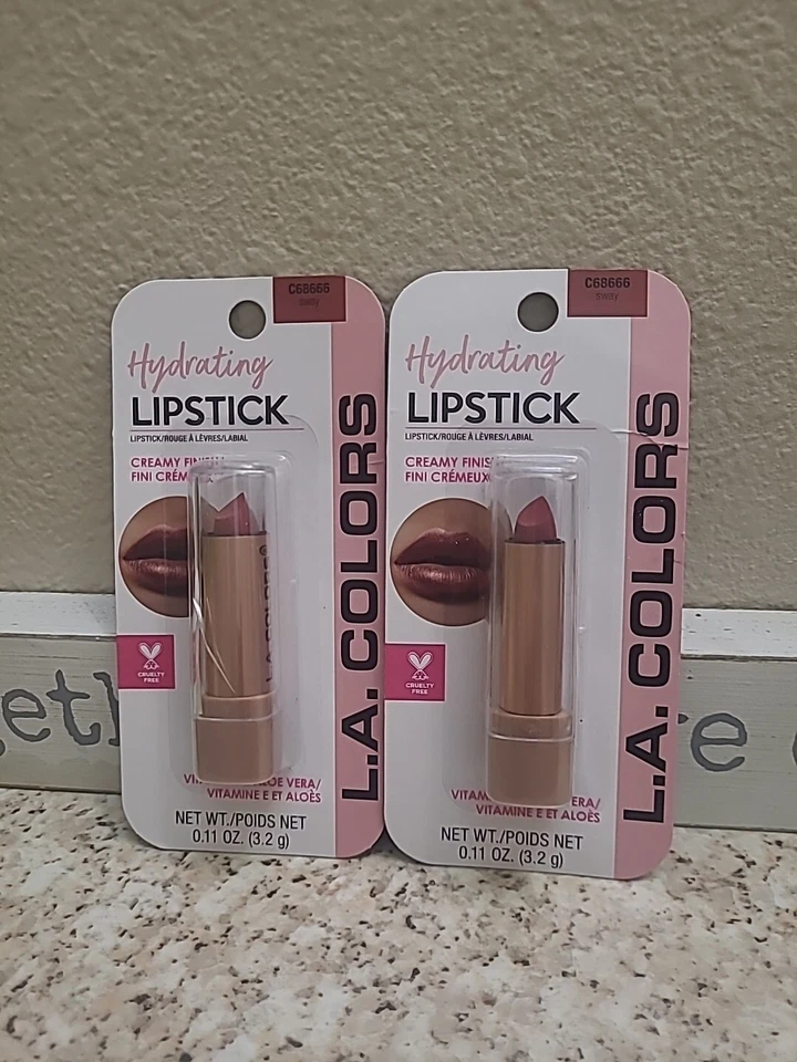 2pk LA COLORS SWAY C68666 CREAMY FINISH HYDRATING VITAMIN E 24H COLOR LIPSTICK - Image 1 of 4