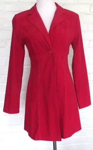 USA MYSTIC Jacket Juniors size s Vintage Red Velour 1970s Belt Loop No Belt - Picture 1 of 5