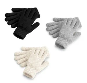 Tacto Suave Forro Acanalado Puño Guantes Acogedor Negro Blanco Roto O Gris Por - Imagen 1 de 5