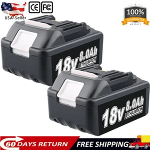 2Pack Battery for Makita 18V Lithium-Ion 8.0Ah BL1860B BL1850 BL1840 Power tool - Picture 1 of 18