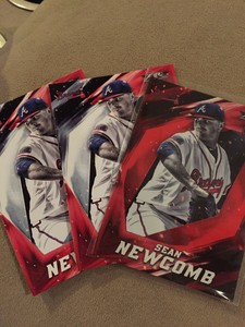 2017 Topps Fire Sean Newcomb Rookie RC 3 card, 1 Red Parallel