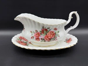 Royal Albert Centennial Rose Gravy Boat Saucer Set Bone China England - Picture 1 of 6