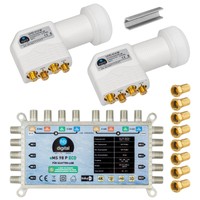 Multiswitch Multischalter ECO 9/8 Teilnehmer 2 Sat Splitter + Quattro LNB UHD 4K