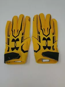 New Under Armour Men's Yellow/Black WR Football Gloves - Picture 1 of 4