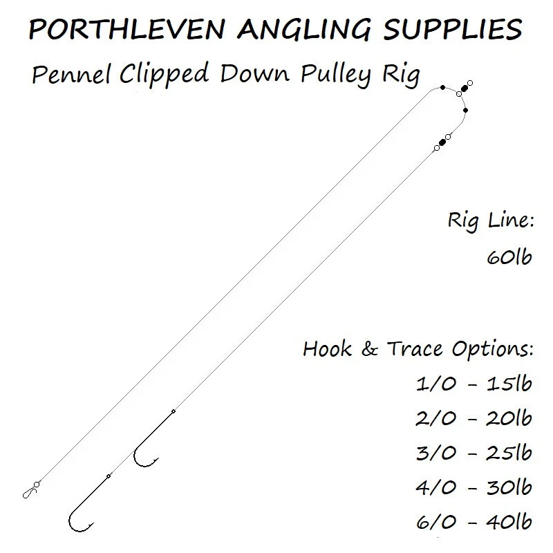 5 x Pennel Clipped Down Pulley Sea Fishing Rig, All Sizes, Free P&P - Image 1 of 2
