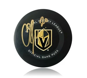 Chandler Stephenson Signed Authentic Vegas Golden Knights Puck COA VGK - Foto 1 di 4