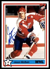 1990-91 7th Inning Sketch WHL Jason McBain Auto Lethbridge Hurricanes #132 NO