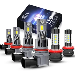 For 2012-2018 Jeep Grand Cherokee Sport Utility 4-Door LED Headlight + Fog Bulbs - Picture 1 of 16
