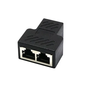 RJ45 Splitter Adapter 1 To 2 Ways Dual Female Port CAT5/6 LAN Ethernet Cable J - Picture 1 of 10