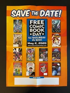 Save the Date! Free Comic Book Day Poster Double Sided (2020) - 18"x24" MINT - Picture 1 of 2