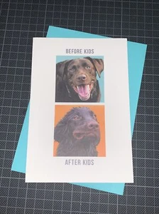 Tarjeta divertida del Día del Padre Hallmark Shoebox: perro antes y después del día ganado de los niños - Imagen 1 de 5