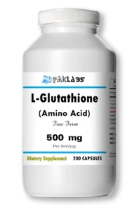 L-Glutathione Amino Acid 500 mg Serving Free Form - Reduced 500mg 200 Caps SALE - Picture 1 of 3