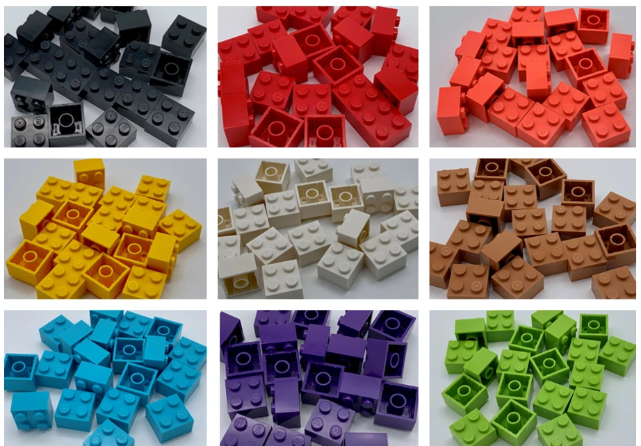 20 Lego 2x2 Bausteine Classic Standard Steine 3003 Brick schwarz weiß bunt, NEU