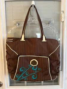 OGIO Messenger Tote Travel Laptop 20” Handbag Brown Teal Nylon Multi-Pocket EUC - Picture 1 of 12