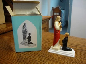 Vintage Boy's First Communion Cake Topper Plastic 1960's - Picture 1 of 8