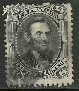 Sc #98 Double Grill ? Fancy Cancel Misperf 15 Cent Lincoln 1867-68 US 12E53 - Picture 1 of 3