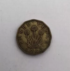 1943 King George vi threepenny bit 3d pence coin collectable - Picture 1 of 2