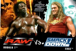 2002 Fleer WWE Raw vs. Smackdown Edition Wrestling Card #87 Booker T / Edge - Picture 1 of 2