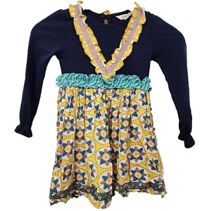 Matilda Jane Floral Dress Girls Paint By Numbers Tiered Long Sleeve Size 4 - Picture 1 of 17