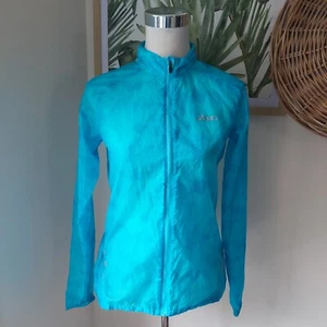 Asics Windbreaker Jacket Small Blue Motion Protect Running Gym Exercise Active - Picture 1 of 5