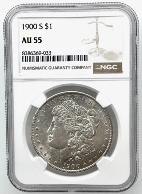 1900 S $1 Morgan Silver Dollar  NGC AU 55 - Image 1 of 4