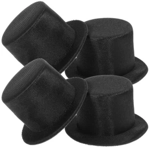 4 piezas Sombrero de copa para niños Mini sombreros para manualidades miniatura niño pequeño Miss - Imagen 1 de 10