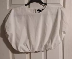 Forever 21 Crop Top weiß S Wolkenpuff Pilz Baumwolle Festival - Bild 1 von 4