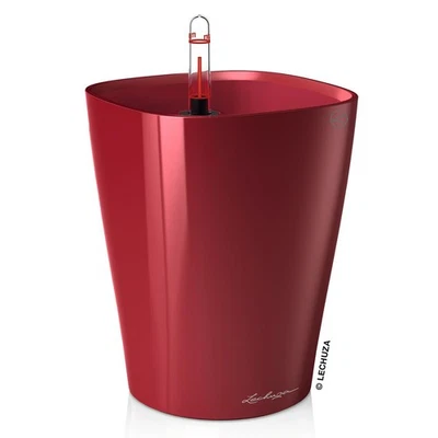 LECHUZA® Pflanzgefäße DELTINI Scarlet rot hochglänzend All-in-One - Bild 1 von 3
