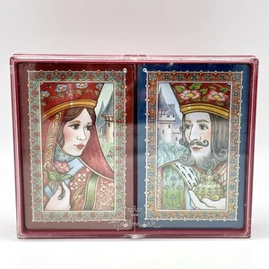 Vtg Hallmark Renaissance Fantasy Double Deck Playing Cards Case King Queen New - Picture 1 of 11