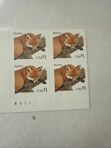 SC# 3036 - 1998 $1.00 Red Fox - Plate Block of 4 - Mint Never Hinged Sealed - Picture 1 of 2