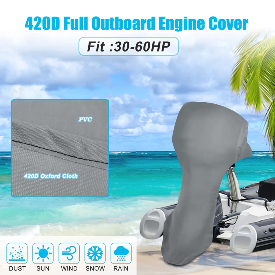 Motor Volle Außenborder Abdeckung Boot Motor für Auf 30-60 HP Grau - Bild 1 von 4