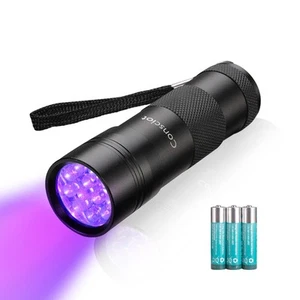 UV Taschenlampe Schwarzlicht, 12 LED 395nm Ultraviolett Schwarzlicht, Tragbar Mini... - Bild 1 von 8